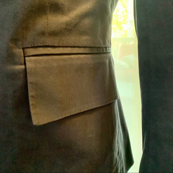 THEORY navy blue 1 button closure cropped blazer - Picture 3 of 6